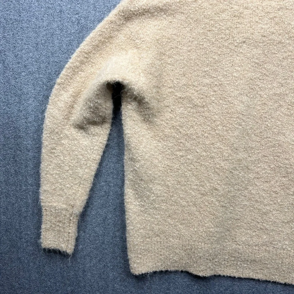 Aerie Sweater Women XS Tan V-Neck Boucle Knit Long Sleeve Pullover 065-0745-3312